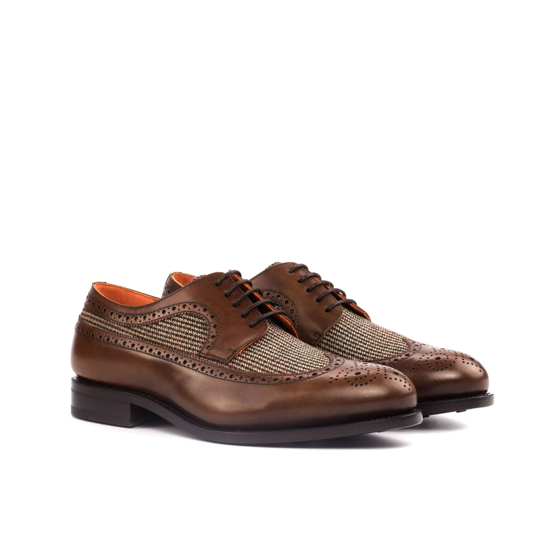 Men's Longwing Blucher Shoes Leather Goodyear Welt Brown 4416 3- MERRIMIUM