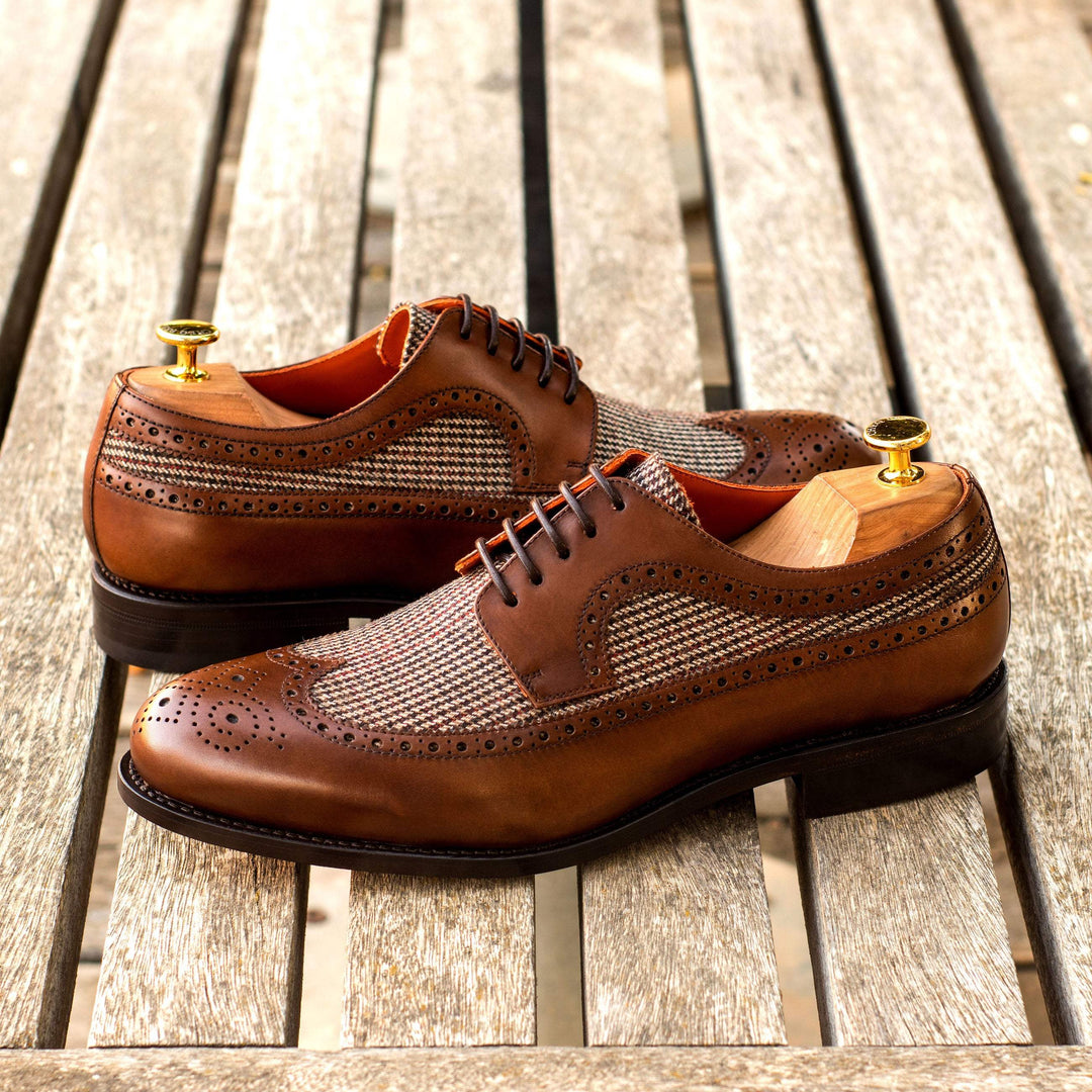 Men's Longwing Blucher Shoes Leather Goodyear Welt Brown 4416 1- MERRIMIUM--GID-2463-4416