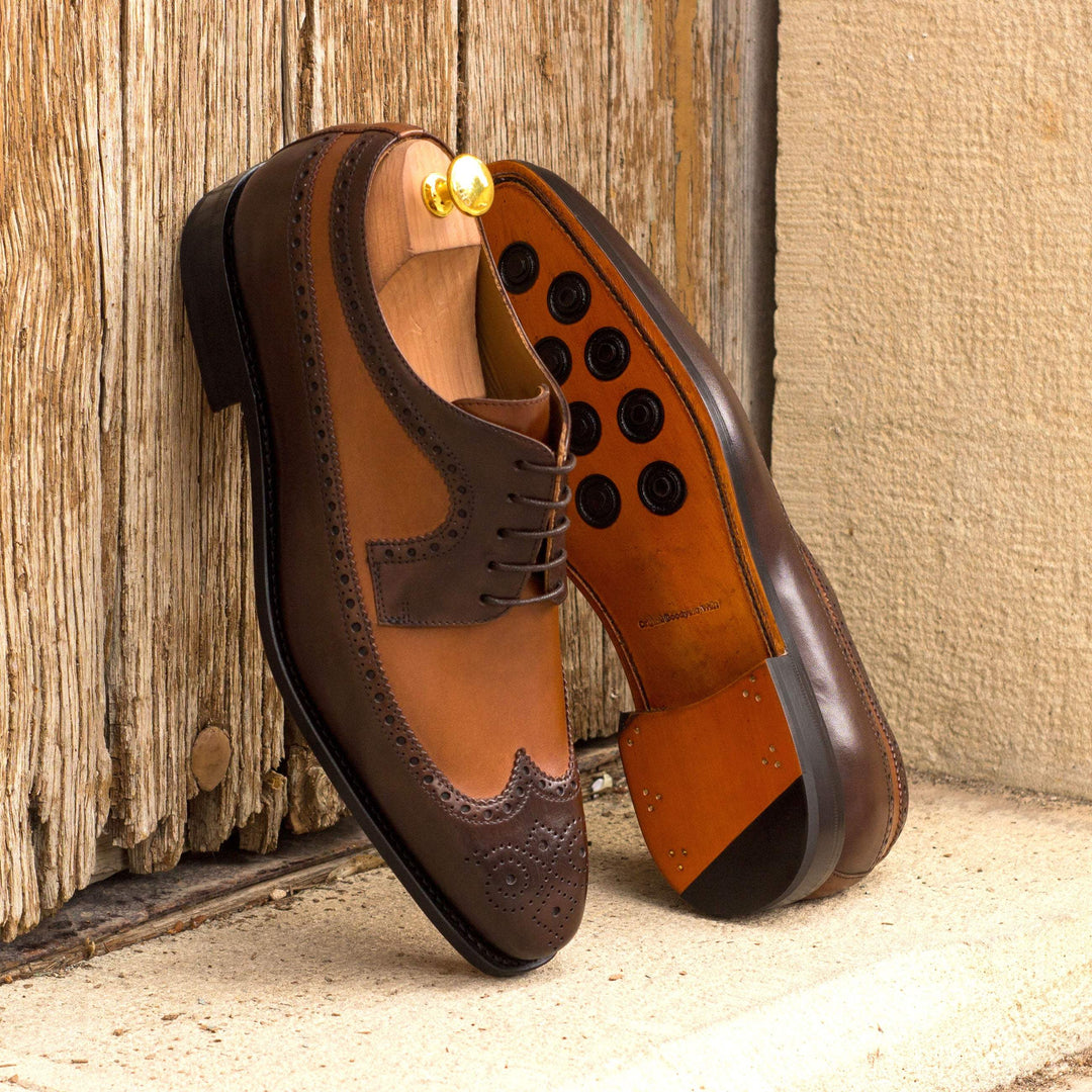 Men's Longwing Blucher Shoes Leather Goodyear Welt Brown Dark Brown 3521 1- MERRIMIUM--GID-2606-3521