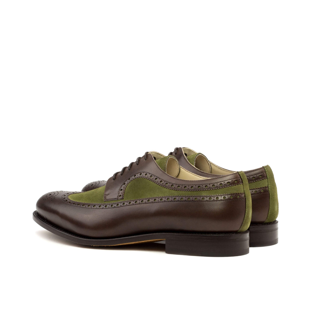 Men's Longwing Blucher Shoes Leather Goodyear Welt Dark Brown Green 3609 4- MERRIMIUM