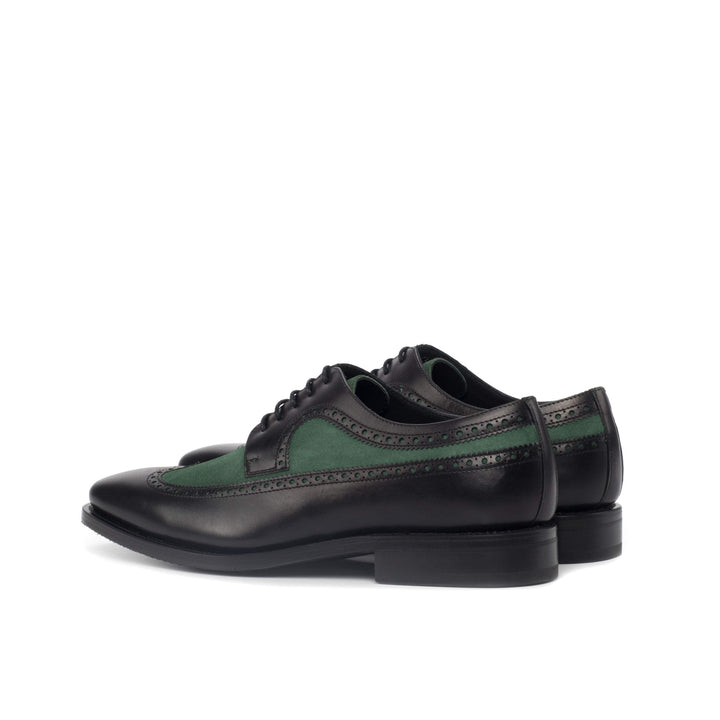 Men's Longwing Blucher Shoes Leather Goodyear Welt Green Black 4394 4- MERRIMIUM