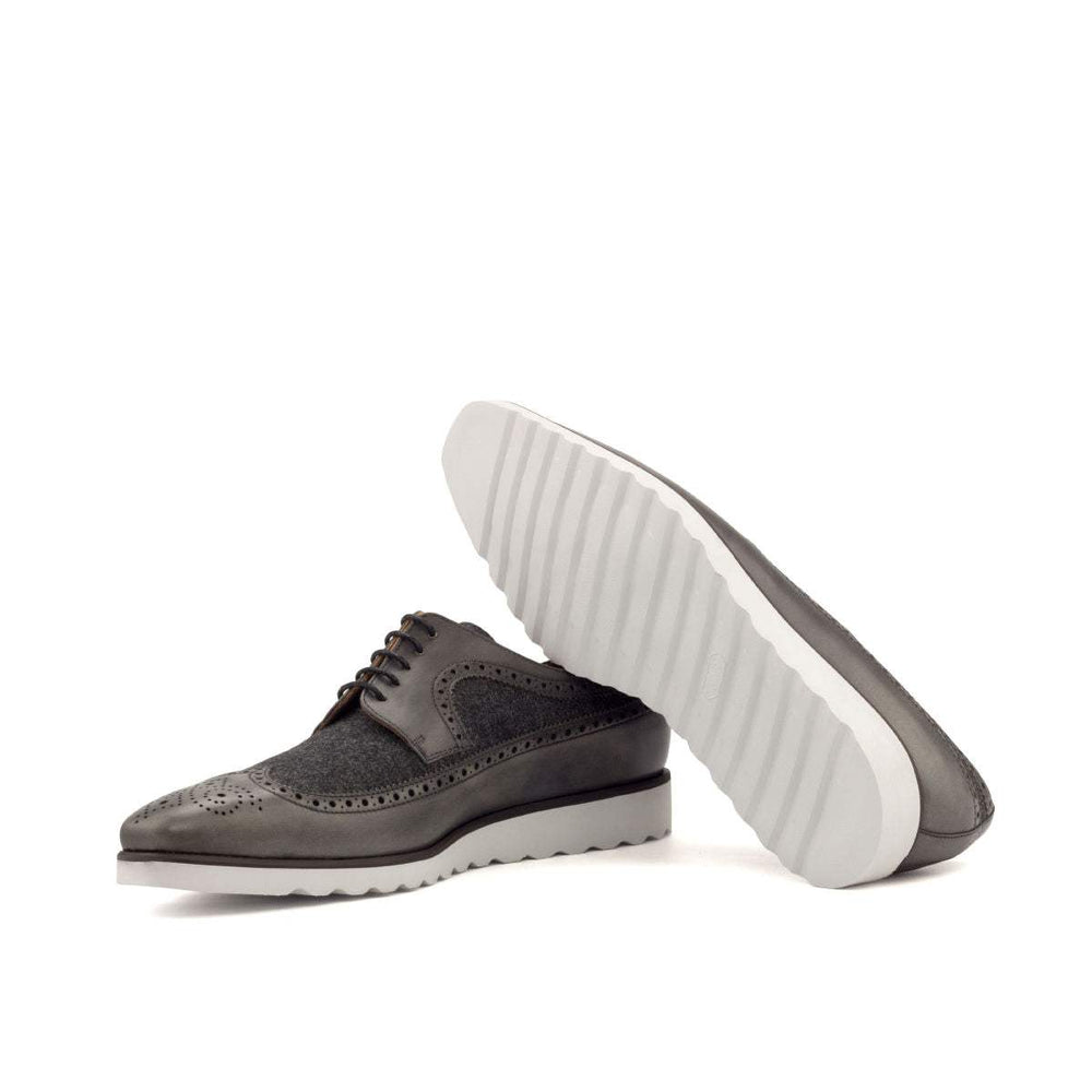 Men's Longwing Blucher Shoes Leather Grey 2787 2- MERRIMIUM