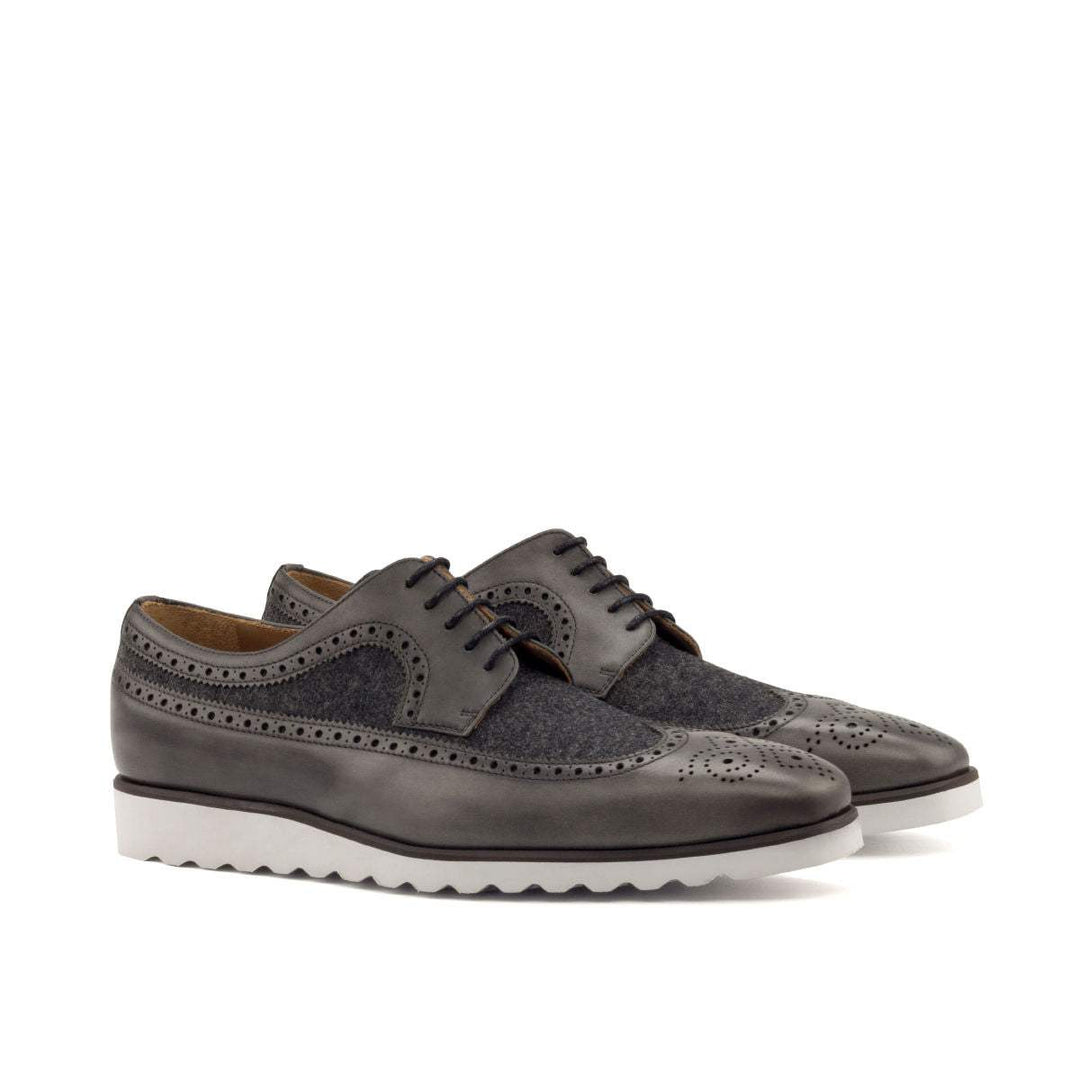 Men's Longwing Blucher Shoes Leather Grey 2787 3- MERRIMIUM