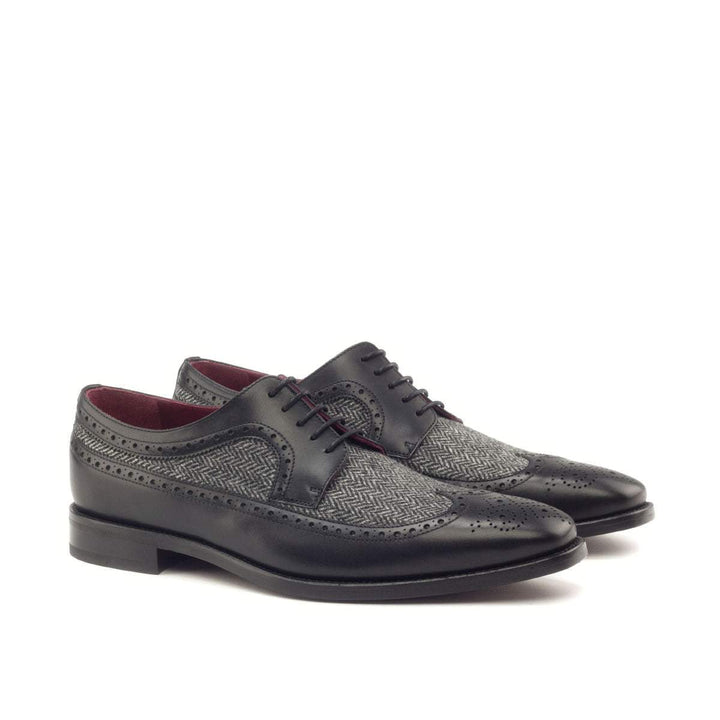 Men's Longwing Blucher Shoes Leather Grey Black 2892 3- MERRIMIUM