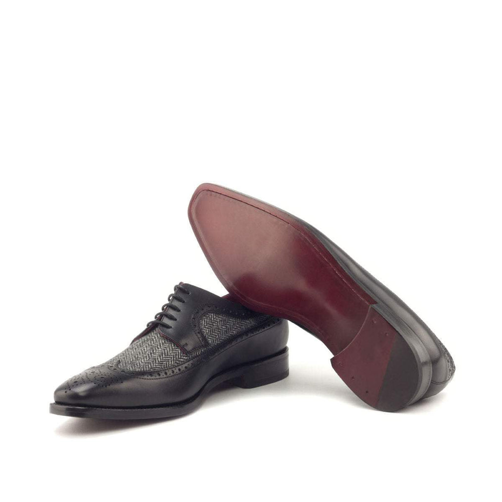 Men's Longwing Blucher Shoes Leather Grey Black 2892 2- MERRIMIUM
