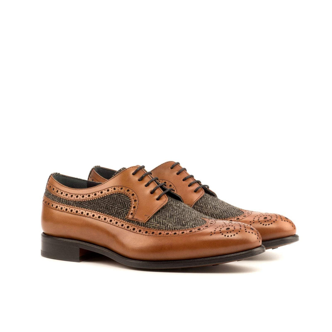 Men's Longwing Blucher Shoes Leather Grey Brown 4020 3- MERRIMIUM