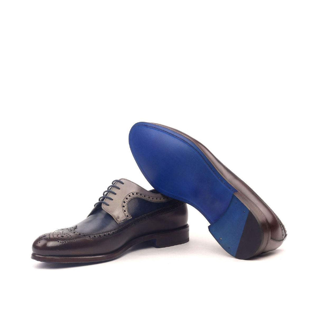 Men's Longwing Blucher Shoes Leather Grey Dark Brown 2387 3- MERRIMIUM