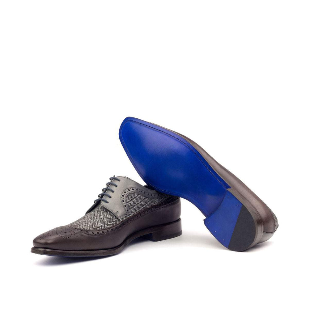 Men's Longwing Blucher Shoes Leather Grey Dark Brown 2610 2- MERRIMIUM