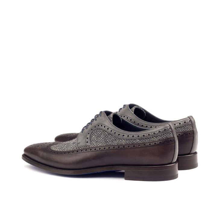 Men's Longwing Blucher Shoes Leather Grey Dark Brown 2610 4- MERRIMIUM