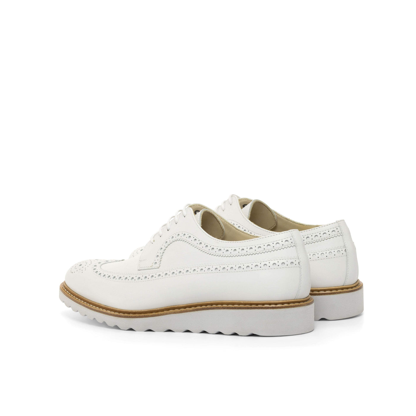 Men's Longwing Blucher Shoes Leather White 4731 4- MERRIMIUM
