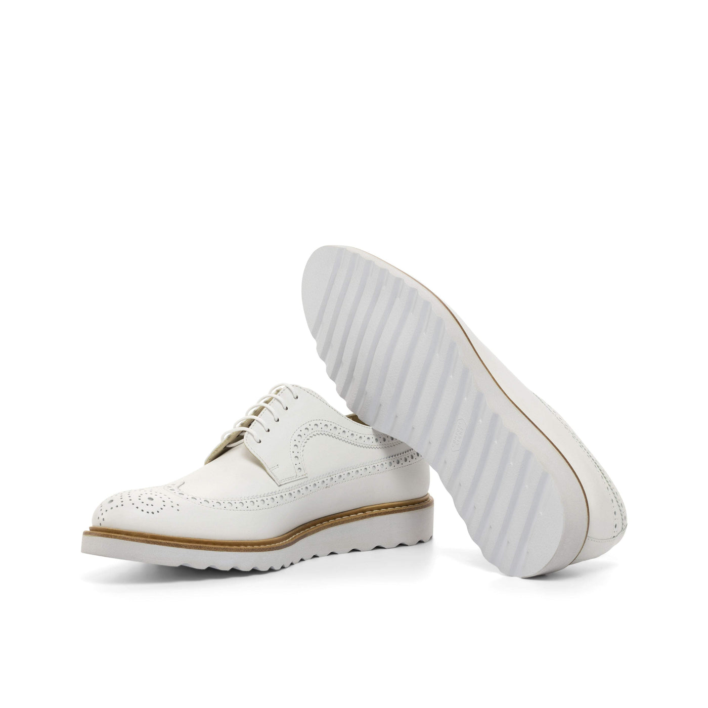 Men's Longwing Blucher Shoes Leather White 4731 2- MERRIMIUM