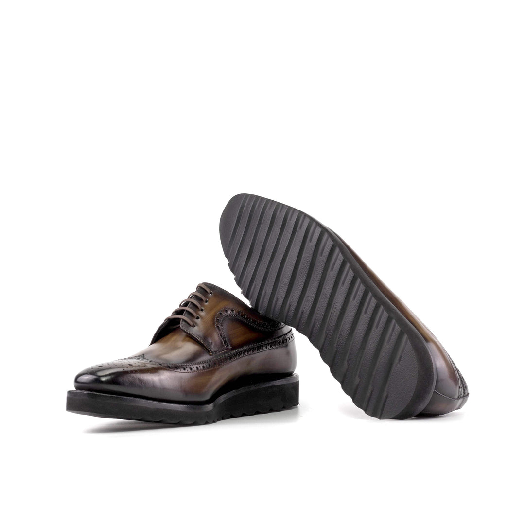 Men's Longwing Blucher Shoes Patina Goodyear Welt Brown 5618 3- MERRIMIUM