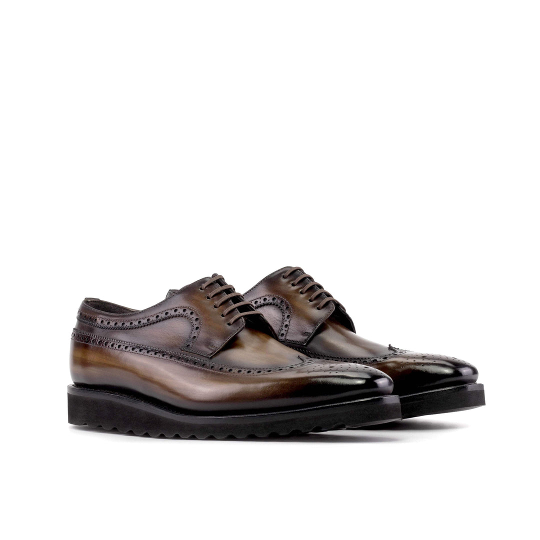 Men's Longwing Blucher Shoes Patina Goodyear Welt Brown 5618 6- MERRIMIUM