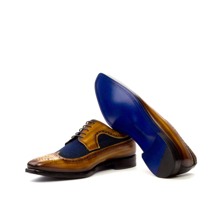 Men's Longwing Blucher Shoes Patina Leather Blue Brown 3614 5- MERRIMIUM