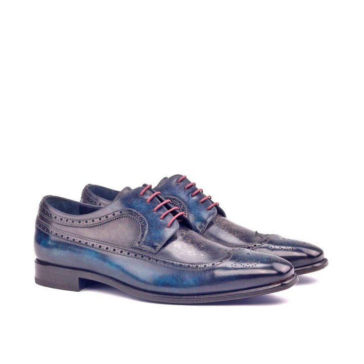 Men's Longwing Blucher Shoes Patina Leather Blue Grey 2612 3- MERRIMIUM