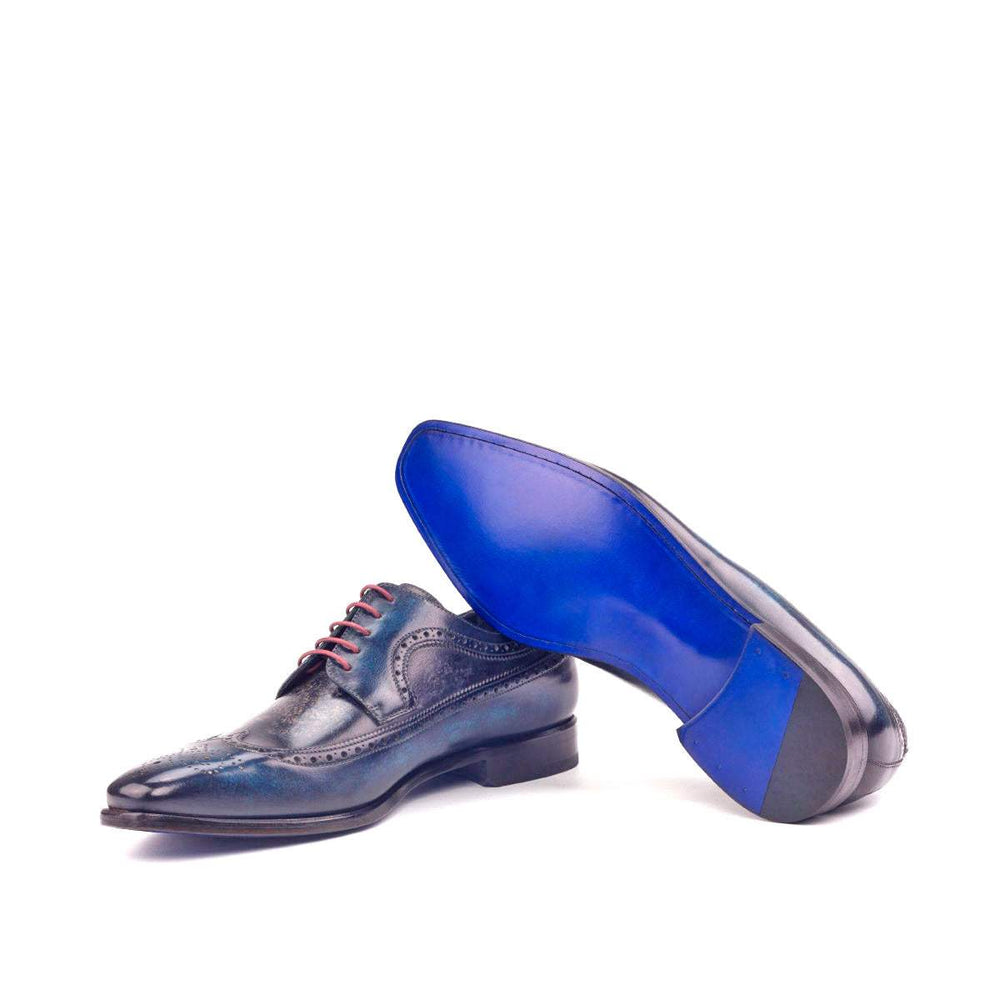 Men's Longwing Blucher Shoes Patina Leather Blue Grey 2612 2- MERRIMIUM