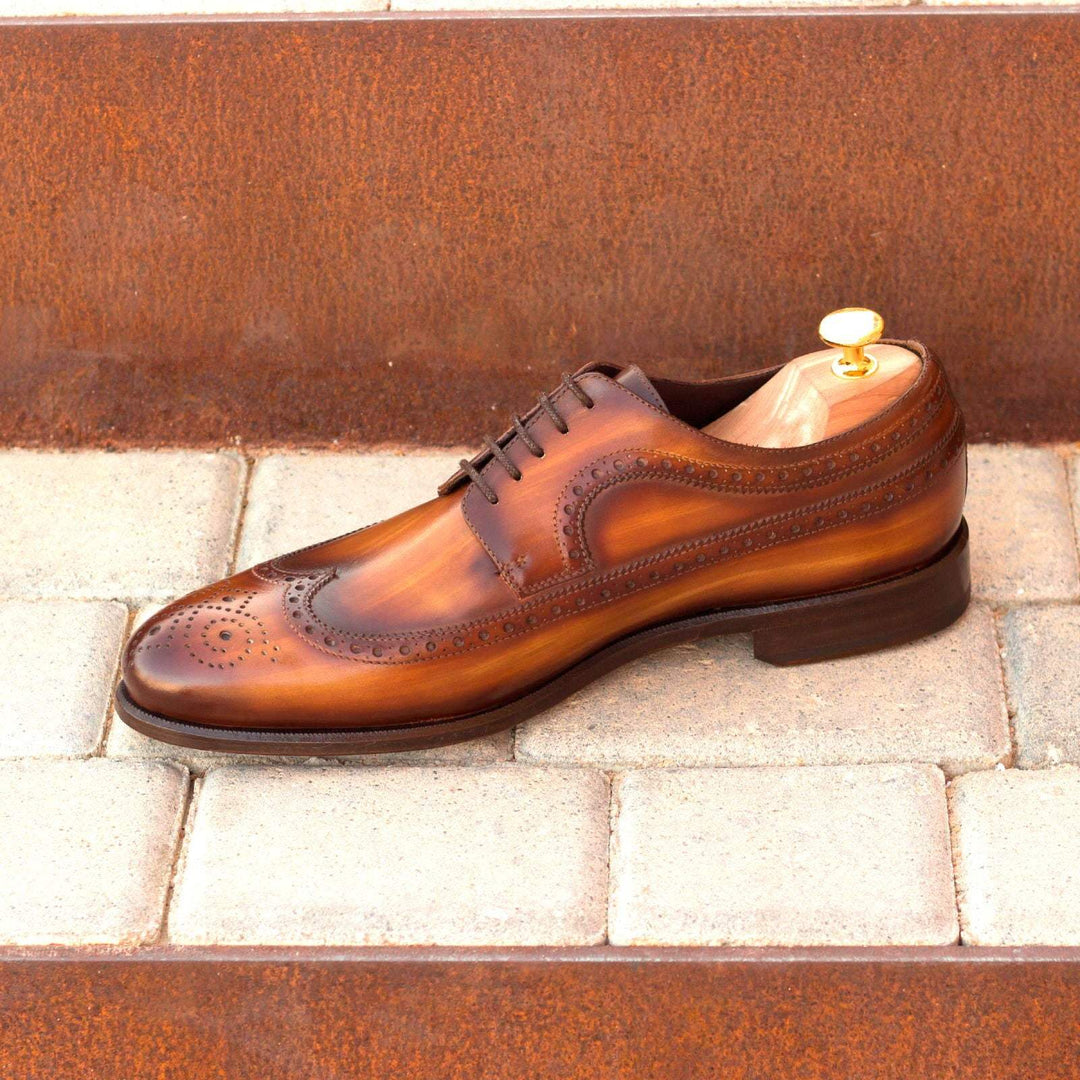Men's Longwing Blucher Shoes Patina Leather Brown 2909 1- MERRIMIUM--GID-1594-2909