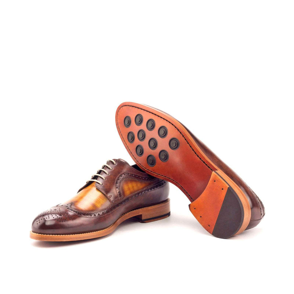 Men's Longwing Blucher Shoes Patina Leather Brown 3042 2- MERRIMIUM