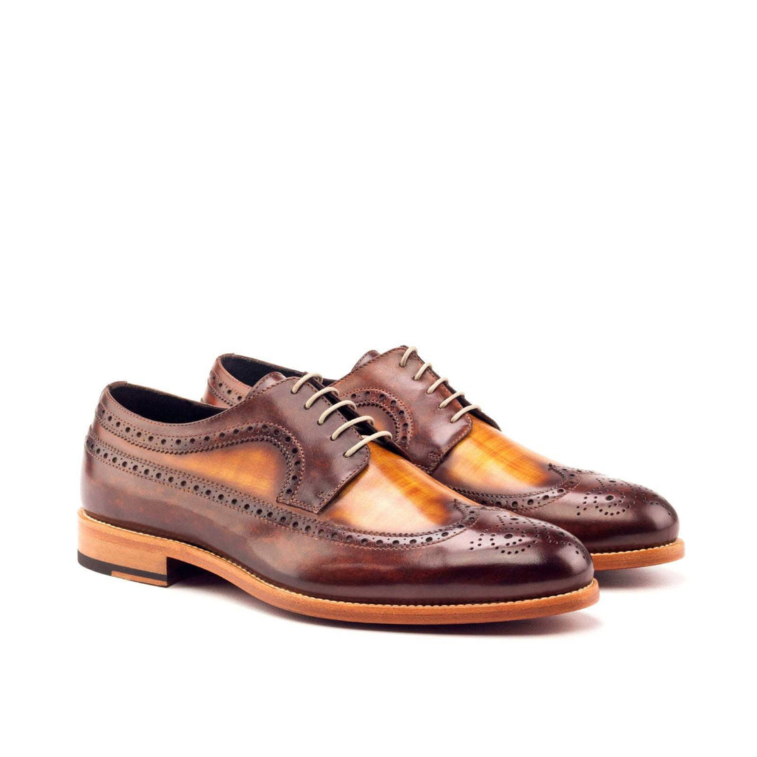 Men's Longwing Blucher Shoes Patina Leather Brown 3042 3- MERRIMIUM