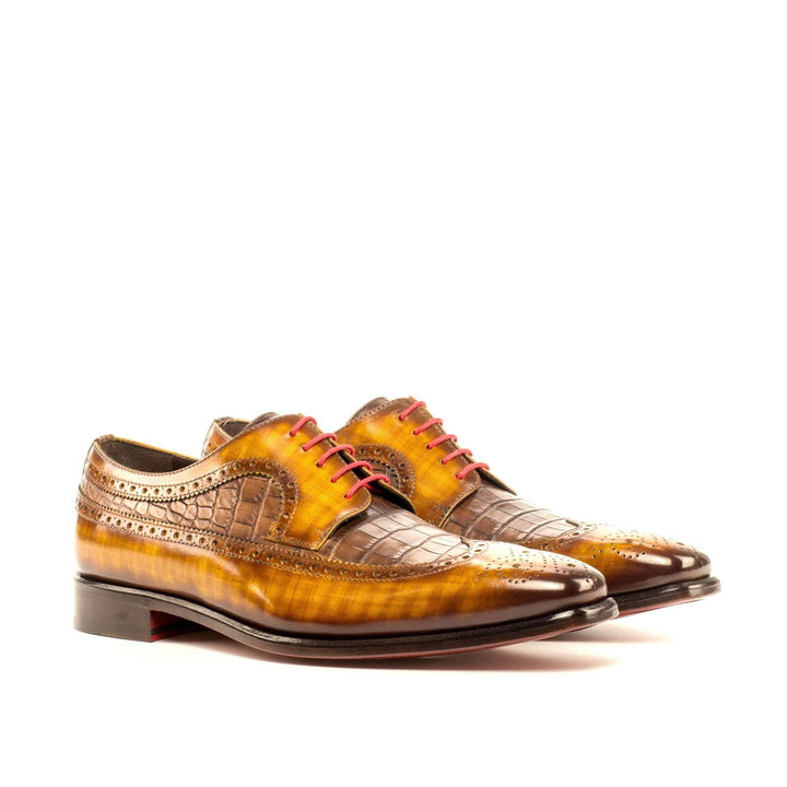 Men's Longwing Blucher Shoes Patina Leather Brown 3786 3- MERRIMIUM