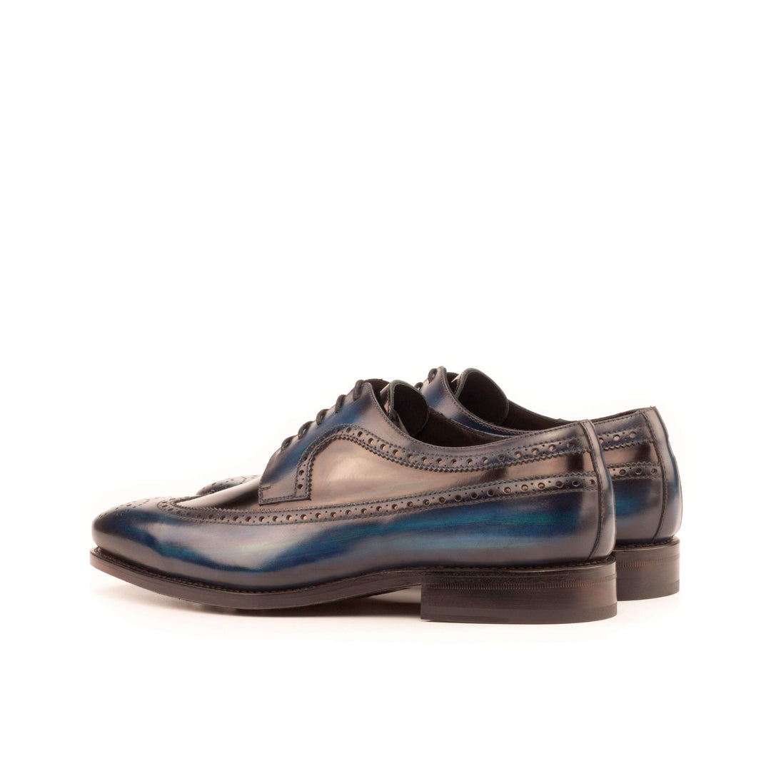 Men's Longwing Blucher Shoes Patina Leather Goodyear Welt Black Blue 3948 4- MERRIMIUM