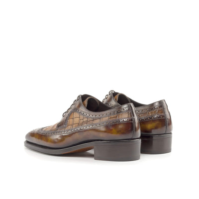 Men's Longwing Blucher Shoes Patina Leather Goodyear Welt Brown Burgundy 4943 4- MERRIMIUM