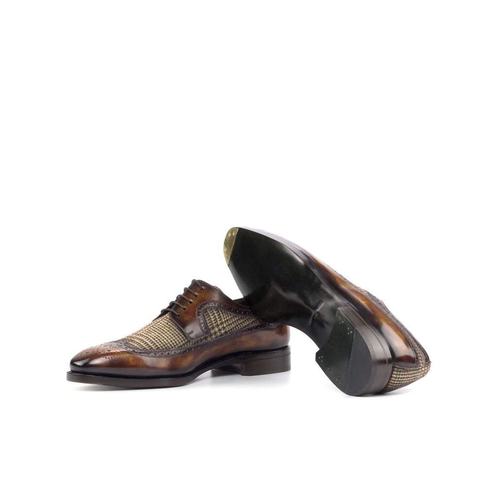 Men's Longwing Blucher Shoes Patina Leather Goodyear Welt Brown Burgundy 4983 2- MERRIMIUM