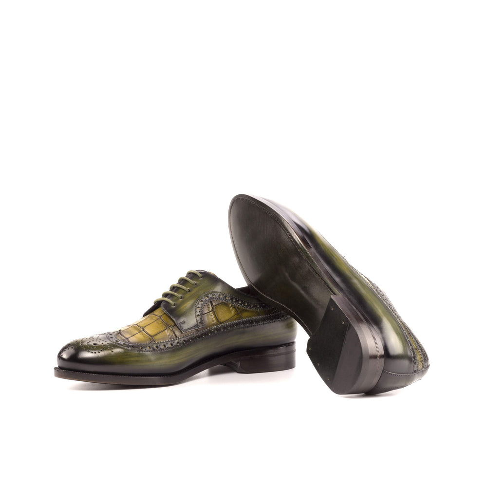 Men's Longwing Blucher Shoes Patina Leather Goodyear Welt Green 5433 2- MERRIMIUM