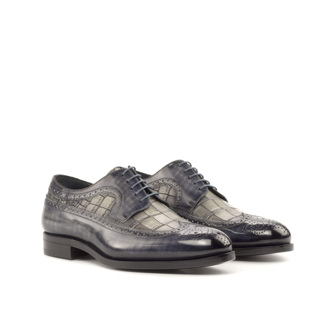 Men's Longwing Blucher Shoes Patina Leather Goodyear Welt Grey 5435 3- MERRIMIUM