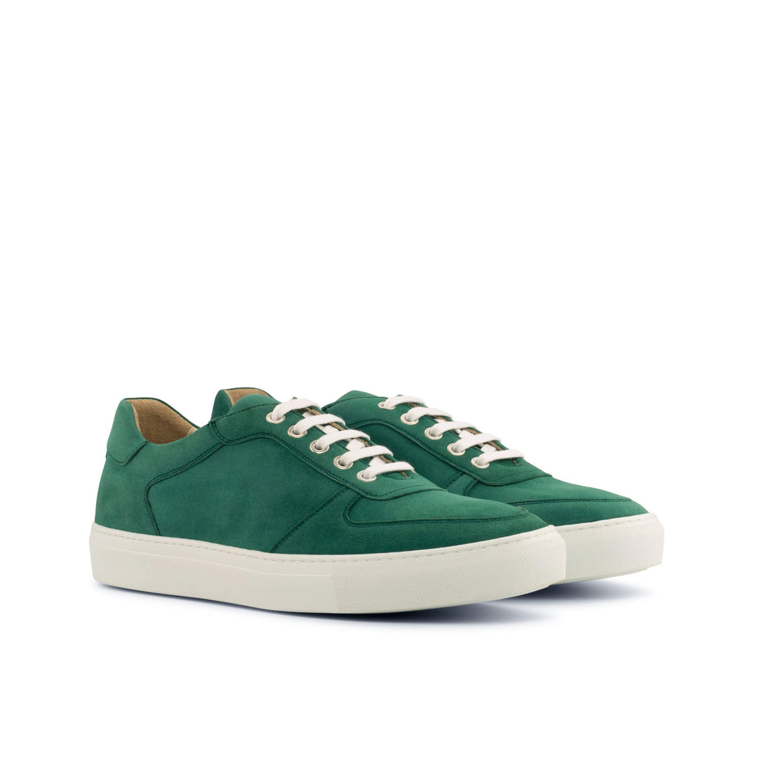 Men's Low Top Trainer Shoes Leather Green 4178 4- MERRIMIUM