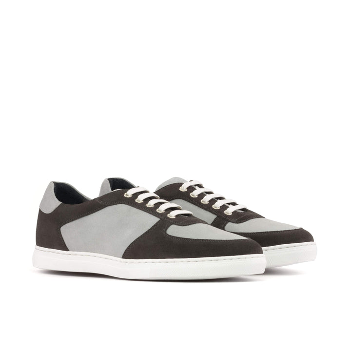 Men's Low Top Trainer Shoes Leather Grey 5607 3- MERRIMIUM