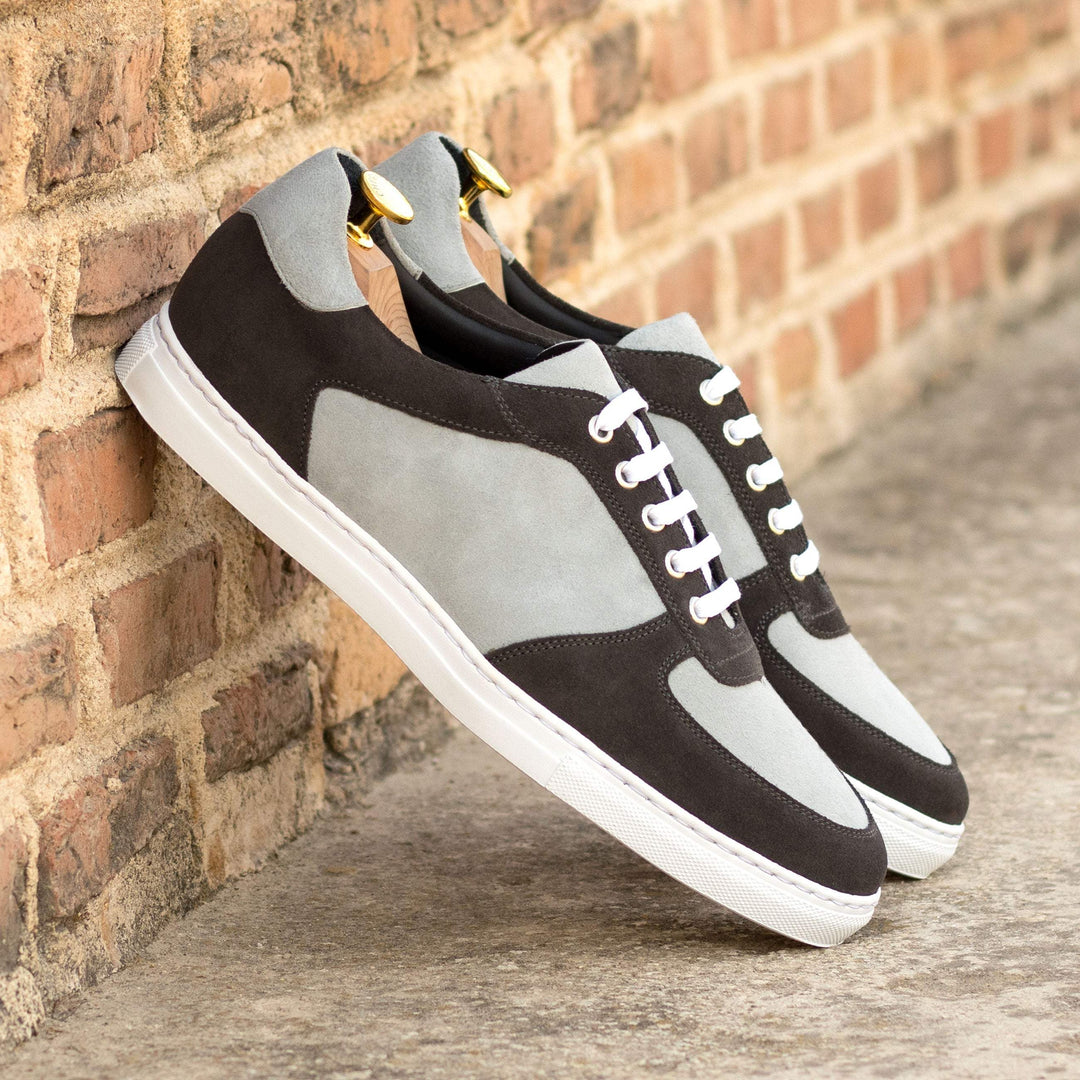 Men's Low Top Trainer Shoes Leather Grey 5607 1- MERRIMIUM--GID-3041-5607