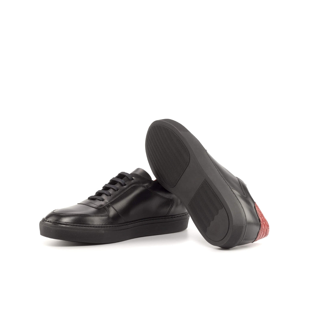 Men's Low Top Trainer Shoes Leather Red 4848 2- MERRIMIUM
