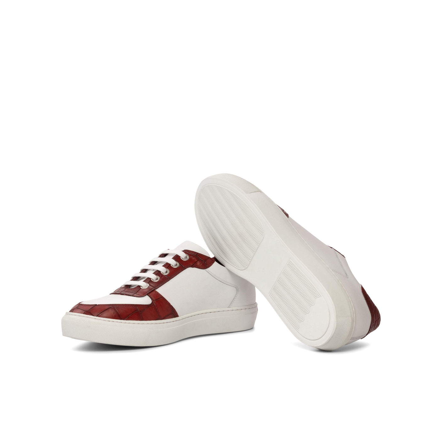 Men's Low Top Trainer Shoes Leather Red 5202 2- MERRIMIUM