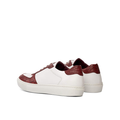 Men's Low Top Trainer Shoes Leather Red 5202 3- MERRIMIUM