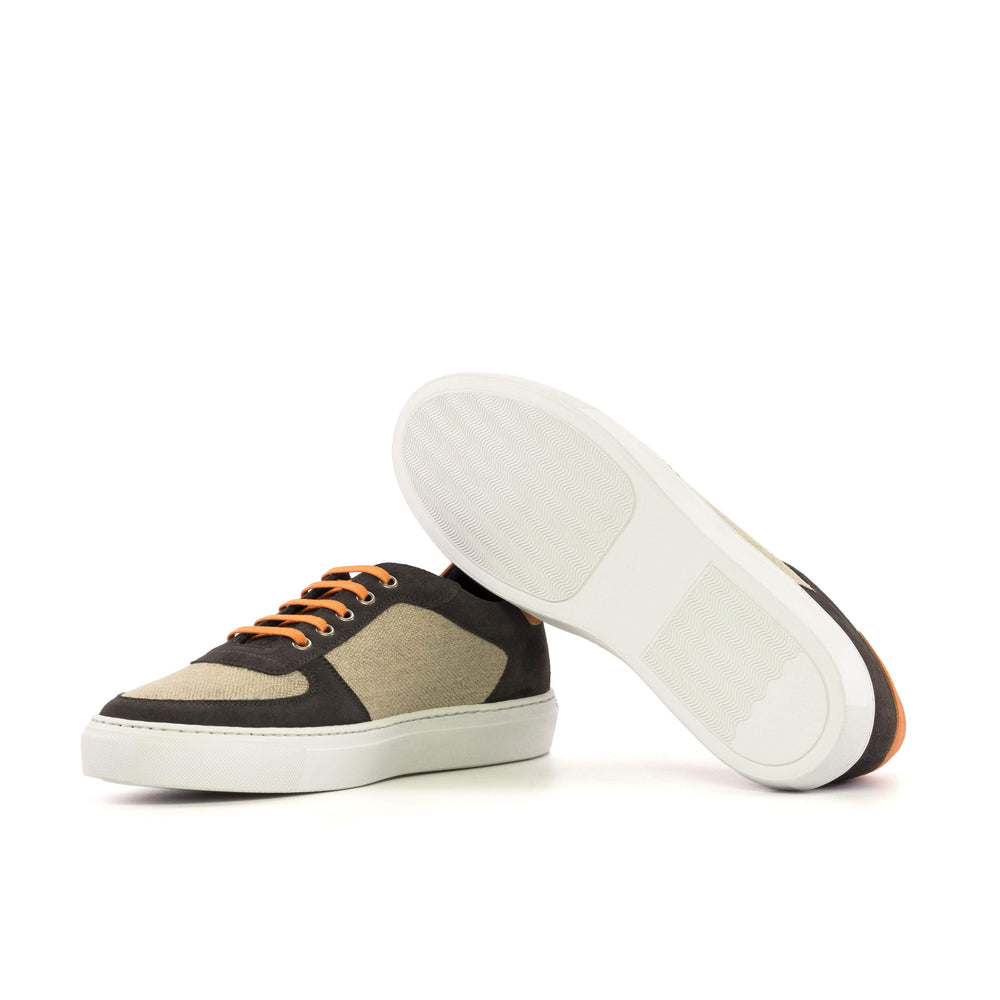 Men's Low Top Trainer Shoes Leather White Grey 5614 2- MERRIMIUM