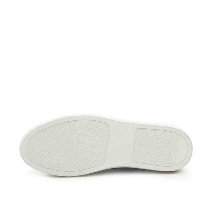 Men's Low Top Trainer Shoes Leather White Grey 5614 5- MERRIMIUM