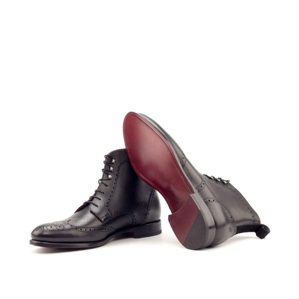Men's Military Brogue Boots Leather Black 2724 2- MERRIMIUM