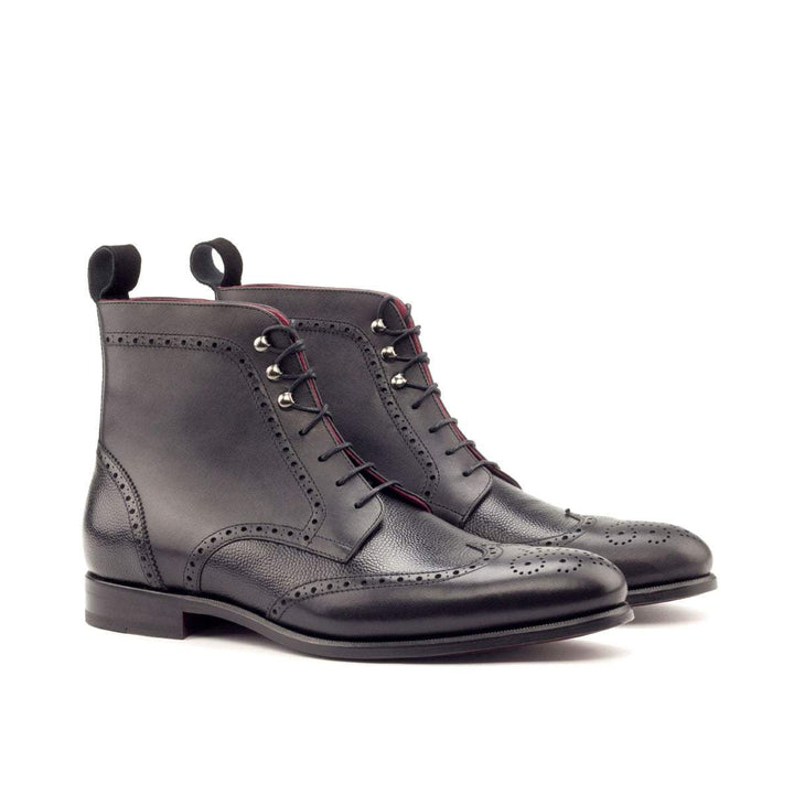 Men's Military Brogue Boots Leather Black 2724 3- MERRIMIUM