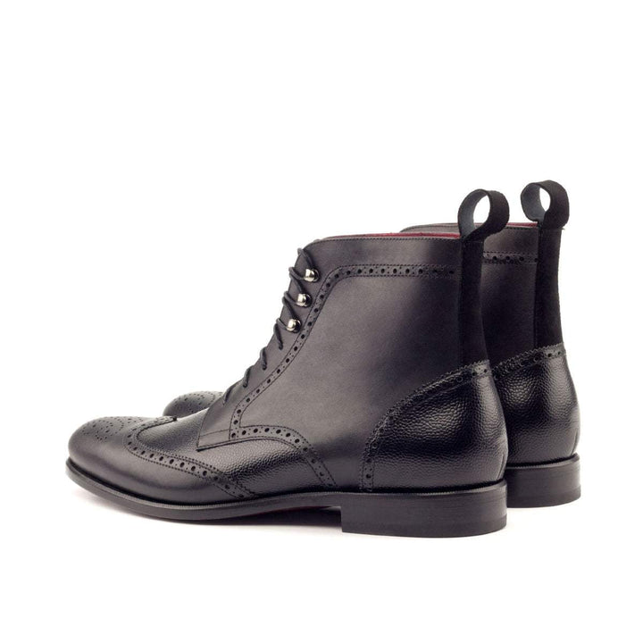 Men's Military Brogue Boots Leather Black 2724 4- MERRIMIUM