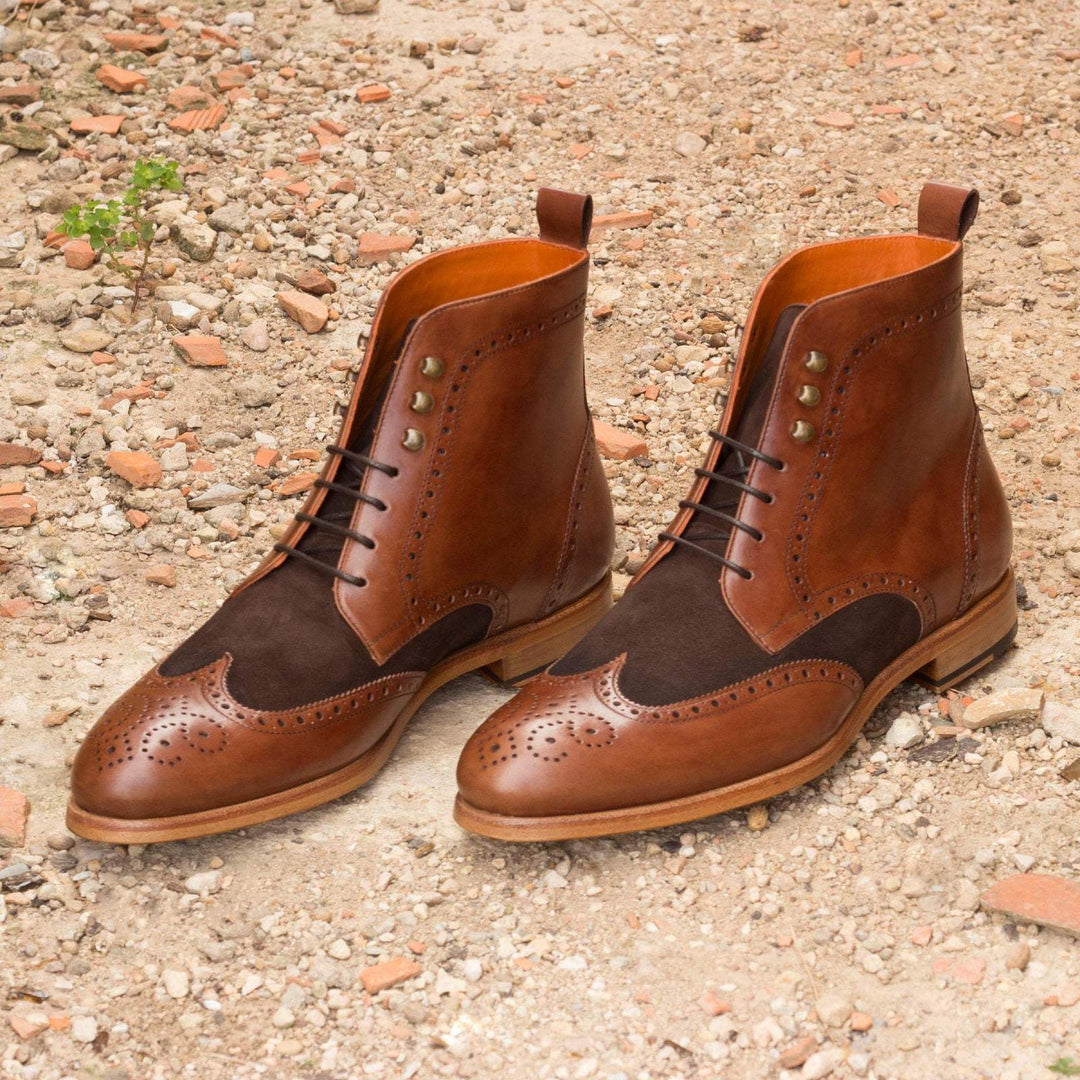 Men's Military Brogue Boots Leather Brown 2026 1- MERRIMIUM
