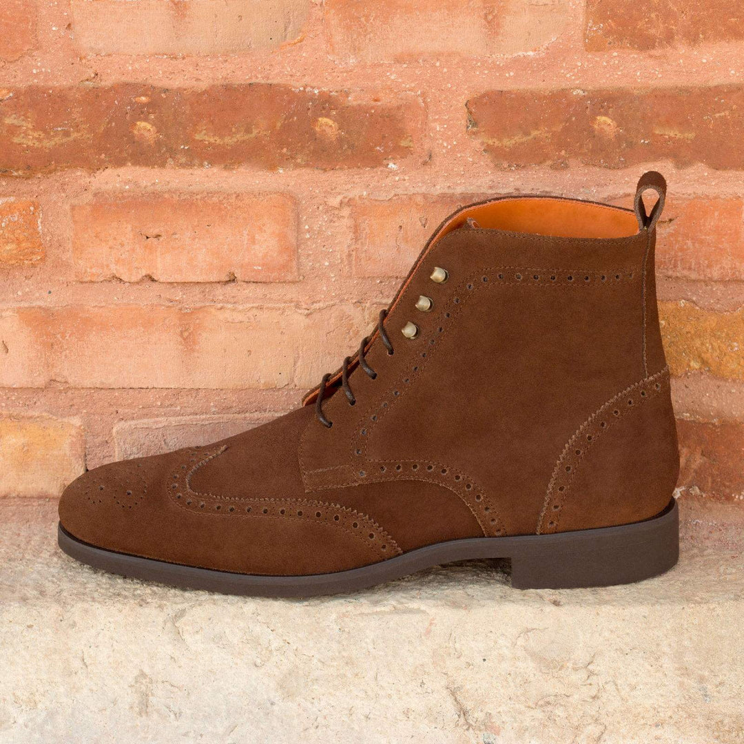 Men's Military Brogue Boots Leather Brown 2454 1- MERRIMIUM