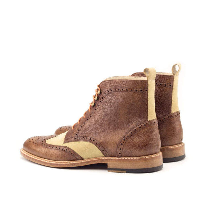 Men's Military Brogue Boots Leather Brown 2675 4- MERRIMIUM