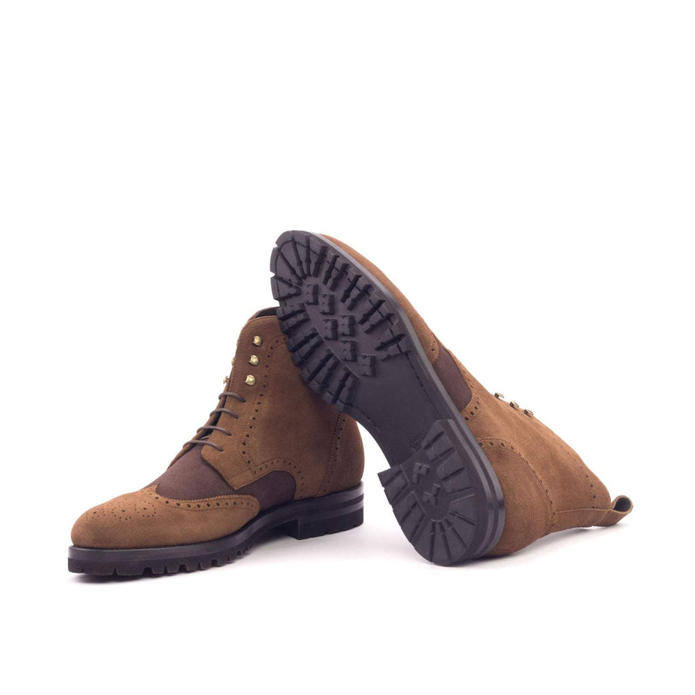 Men's Military Brogue Boots Leather Brown 3094 2- MERRIMIUM