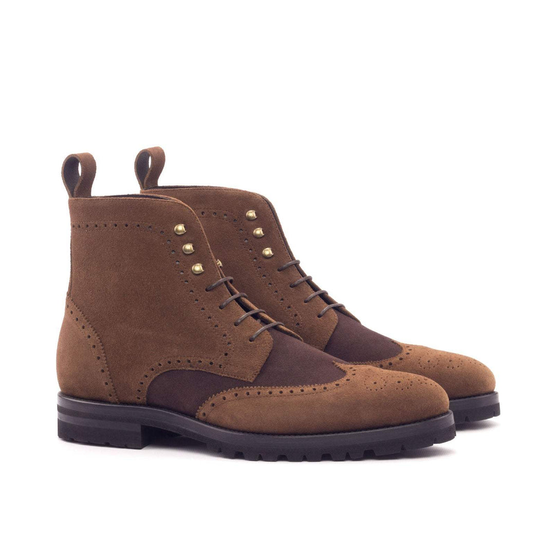 Men's Military Brogue Boots Leather Brown 3094 3- MERRIMIUM