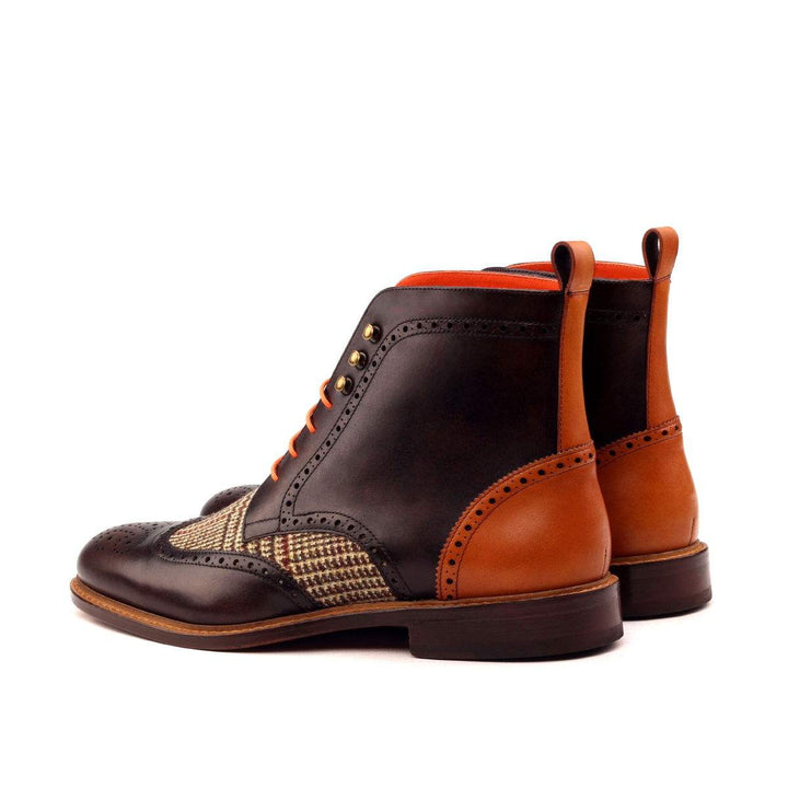 Men's Military Brogue Boots Leather Brown Dark Brown 2538 4- MERRIMIUM