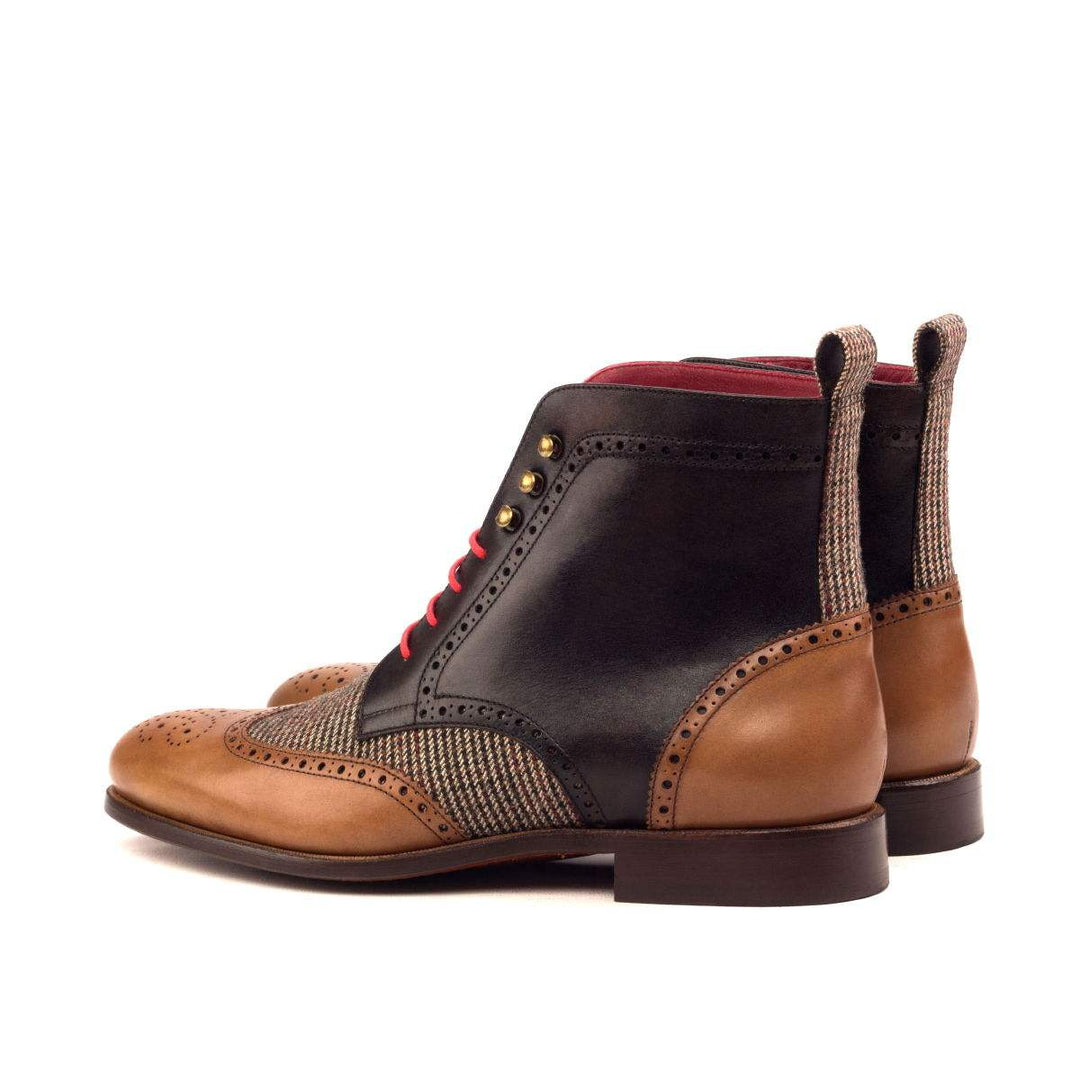 Men's Military Brogue Boots Leather Brown Dark Brown 2572 4- MERRIMIUM