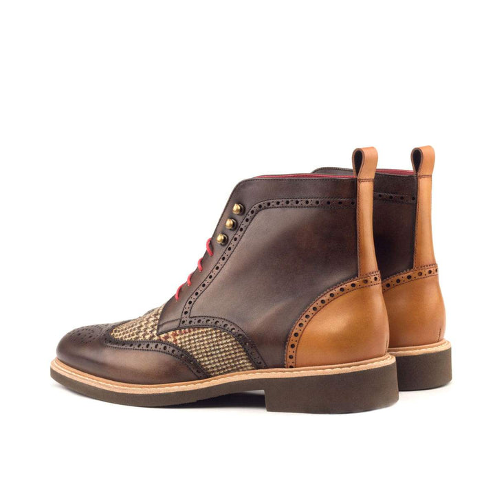 Men's Military Brogue Boots Leather Brown Dark Brown 2636 4- MERRIMIUM