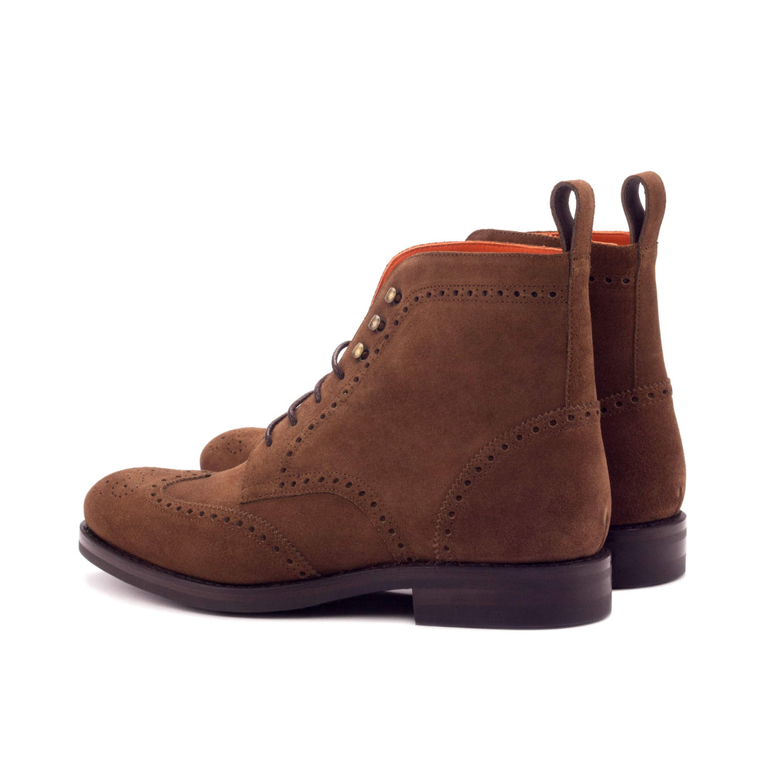 Men's Military Brogue Boots Leather Goodyear Welt Brown 3280 4- MERRIMIUM