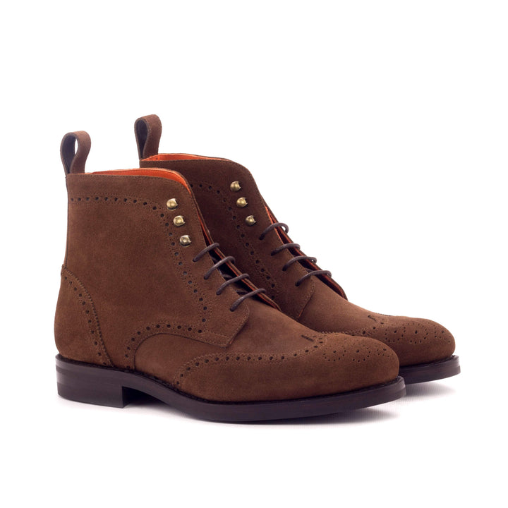 Men's Military Brogue Boots Leather Goodyear Welt Brown 3280 3- MERRIMIUM
